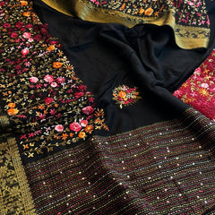 Pure Munga Silk Saree with Hand Knot & Katha Banarasi Weaving