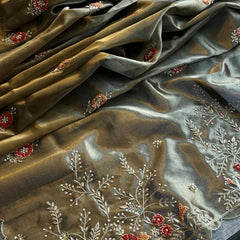 Handloom Zari Tissue Silk Saree with Zardozi, Sequins & Pearl Work