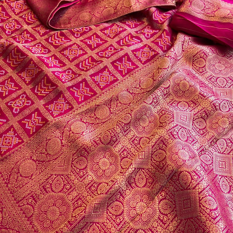 Pure Munga Silk Saree with Meena Banarasi Weaving