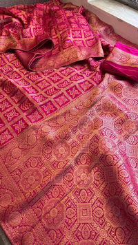 Pure Munga Silk Saree with Meena Banarasi Weaving