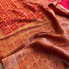 Pure Munga Silk Saree with Meena Banarasi Weaving