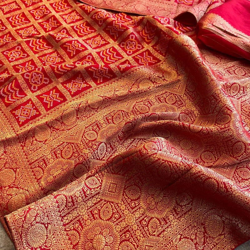 Pure Munga Silk Saree with Meena Banarasi Weaving