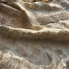 Pure Khaddi Georgette Banarasi Saree with Gotapatti, Zardozi & Pearl Embellishments