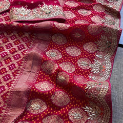 Pure Khaddi Georgette Saree with Gotapatti, Zardozi, Sequins & Pearl Work