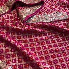 Pure Khaddi Georgette Saree with Gotapatti, Zardozi, Sequins & Pearl Work