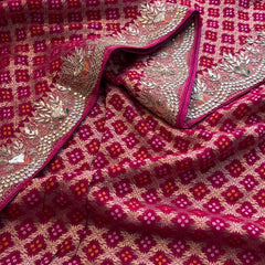 Pure Khaddi Georgette Saree with Gotapatti, Zardozi, Sequins & Pearl Work