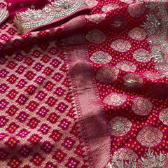 Pure Khaddi Georgette Saree with Gotapatti, Zardozi, Sequins & Pearl Work