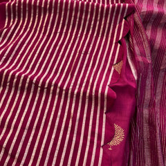 Pure Crepe Silk Saree with Zari Banarasi Weaving