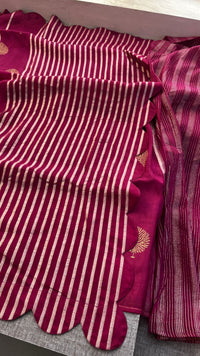 Pure Crepe Silk Saree with Zari Banarasi Weaving