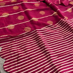 Pure Crepe Silk Saree with Zari Banarasi Weaving