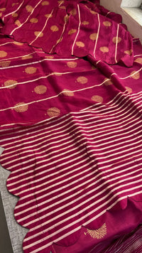 Pure Crepe Silk Saree with Zari Banarasi Weaving