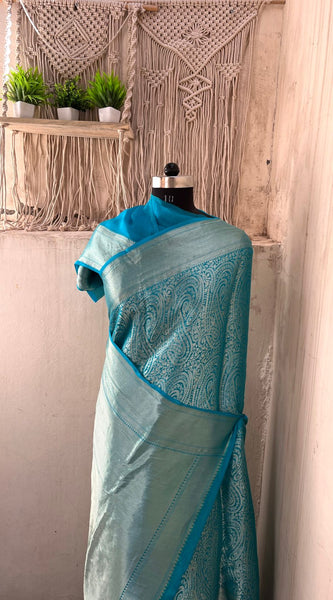 Pure Khaddi Georgette Saree with Banarasi Weaving
