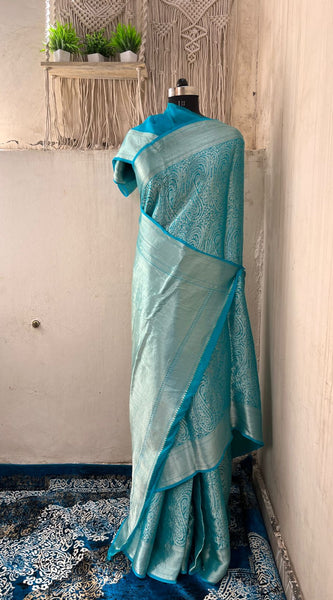 Pure Khaddi Georgette Saree with Banarasi Weaving