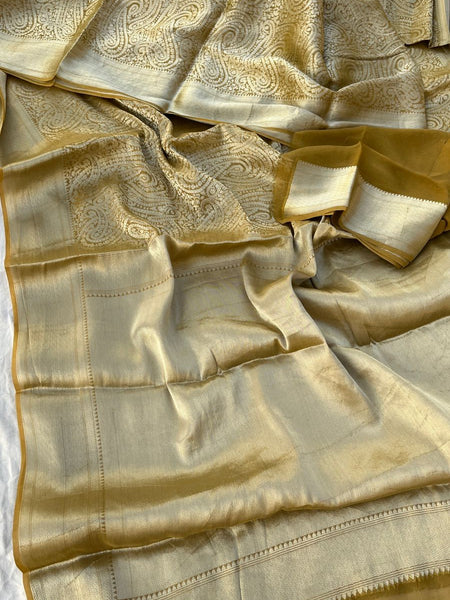 Pure Khaddi Georgette Saree with Banarasi Weaving