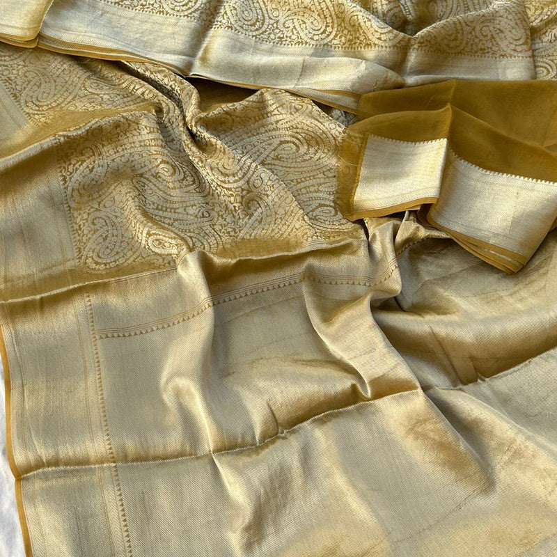 Pure Khaddi Georgette Saree with Banarasi Weaving