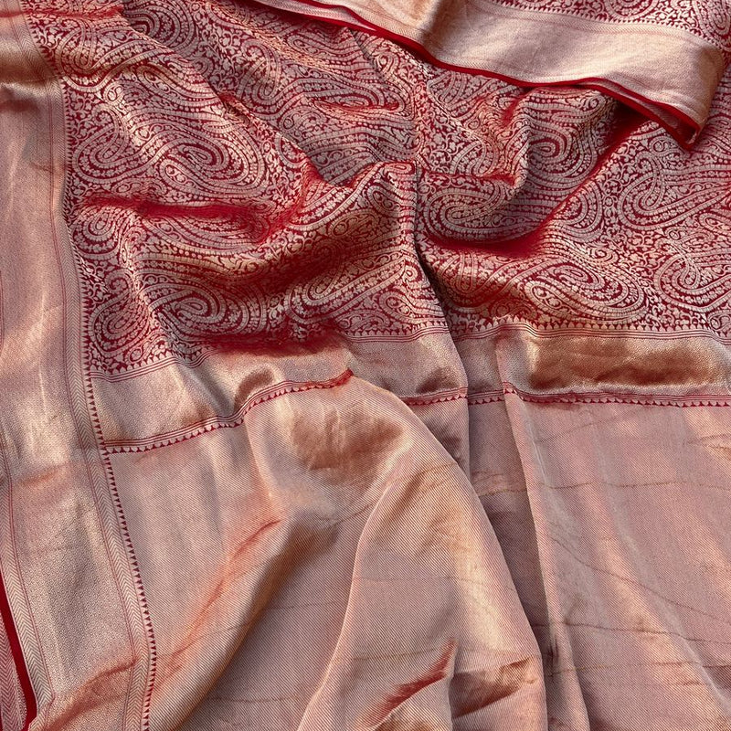 Pure Khaddi Georgette Saree with Banarasi Weaving