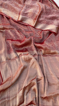 Pure Khaddi Georgette Saree with Banarasi Weaving
