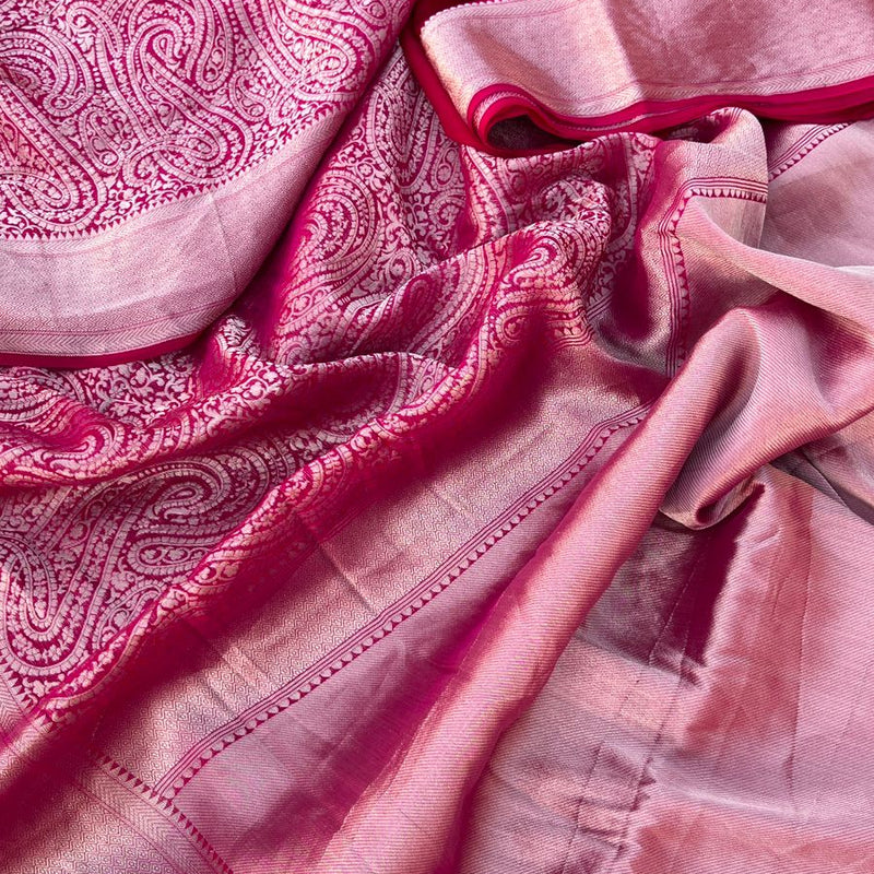 Pure Khaddi Georgette Saree with Banarasi Weaving