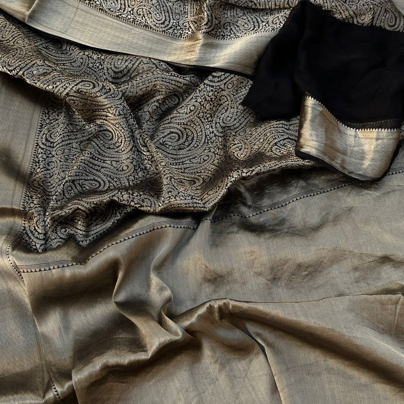 Pure Khaddi Georgette Saree with Banarasi Weaving