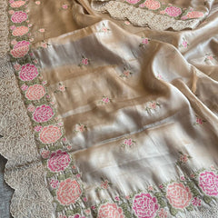 Pure Soft Tissue Silk Saree with Multithread Embroidery