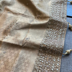 Pure Soft Tissue Handloom Banarasi Saree with Zardozi, Gotapatti & Pearl Work
