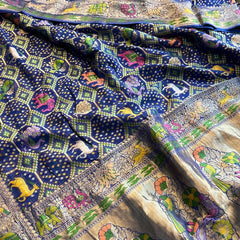 Pure Heavy Khaddi Georgette Saree with Bandhani & Meena Banarasi Weaving
