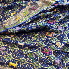 Pure Heavy Khaddi Georgette Saree with Bandhani & Meena Banarasi Weaving