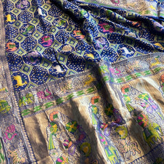 Pure Heavy Khaddi Georgette Saree with Bandhani & Meena Banarasi Weaving