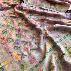 Pure Heavy Khaddi Georgette Saree with Bandhani & Meena Banarasi Weaving