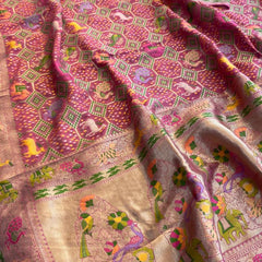 Pure Heavy Khaddi Georgette Saree with Bandhani & Meena Banarasi Weaving