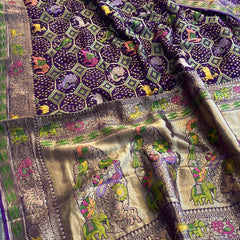 Pure Heavy Khaddi Georgette Saree with Bandhani & Meena Banarasi Weaving