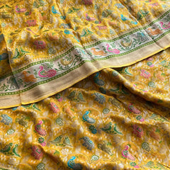 Pure Heavy Khaddi Georgette Banarasi Saree with Bandhani & Meena Weaving