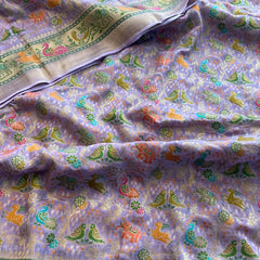 Pure Heavy Khaddi Georgette Banarasi Saree with Bandhani & Meena Weaving