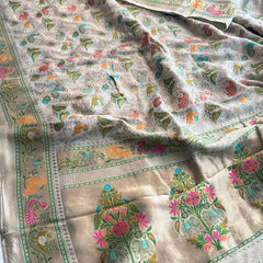 Pure Heavy Khaddi Georgette Banarasi Saree with Bandhani & Meena Weaving