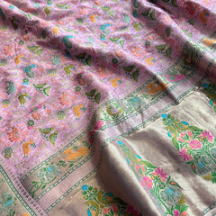 Pure Heavy Khaddi Georgette Banarasi Saree with Bandhani & Meena Weaving