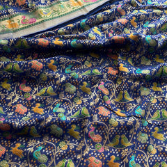 Pure Heavy Khaddi Georgette Banarasi Saree with Bandhani & Meena Weaving