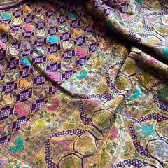 Pure Heavy Khaddi Georgette Banarasi Saree with Bandhani & Meena Weaving