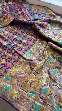 Pure Heavy Khaddi Georgette Banarasi Saree with Bandhani & Meena Weaving