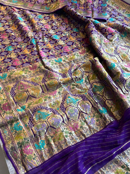 Pure Heavy Khaddi Georgette Banarasi Saree with Bandhani & Meena Weaving