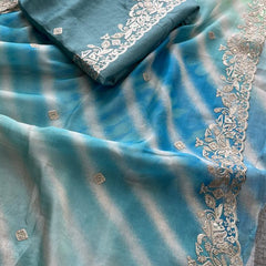 Chinon Crepe Leheriya Saree with Pittan & Sequins Work