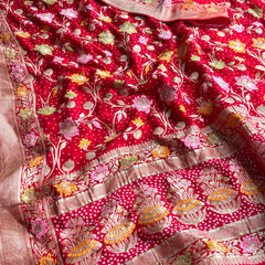 Pure Khaddi Georgette Saree with Meena Banarasi Weaving