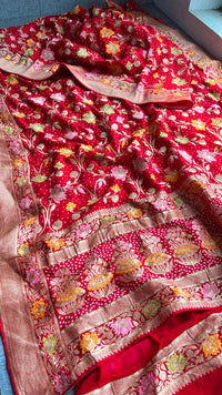 Pure Khaddi Georgette Saree with Meena Banarasi Weaving
