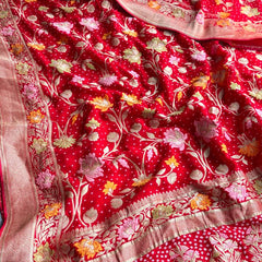 Pure Khaddi Georgette Saree with Meena Banarasi Weaving