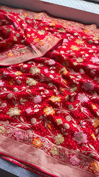 Pure Khaddi Georgette Saree with Meena Banarasi Weaving