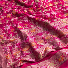 Pure Khaddi Georgette Saree with Meena Banarasi Weaving