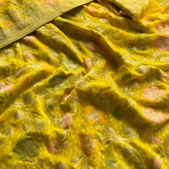 Pure Khaddi Georgette Saree with Meena Banarasi Weaving