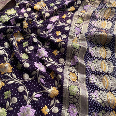 Pure Khaddi Georgette Saree with Meena Banarasi Weaving