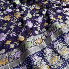 Pure Khaddi Georgette Saree with Meena Banarasi Weaving