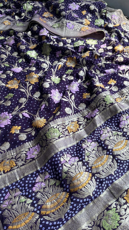 Pure Khaddi Georgette Saree with Meena Banarasi Weaving