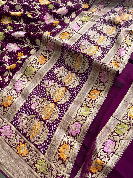 Pure Khaddi Georgette Saree with Meena Banarasi Weaving